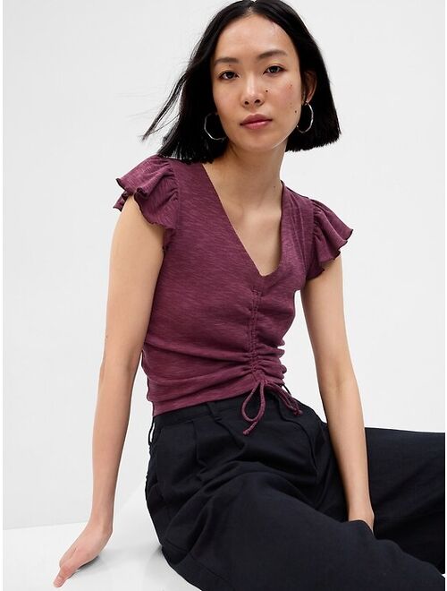 Gap Essential Rib Ruched T-Shirt