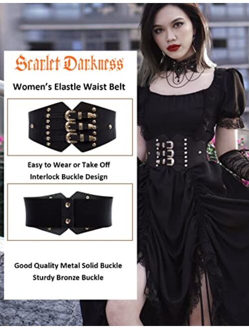 Scarlet Darkness Vintage Classic Cincher Wide Belt Elastic Leather Waist Belt