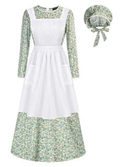 Pioneer Women Floral Prairie Dress Deluxe Colonial Dress Laura Ingalls Costume