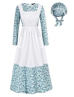 Pioneer Women Floral Prairie Dress Deluxe Colonial Dress Laura Ingalls Costume