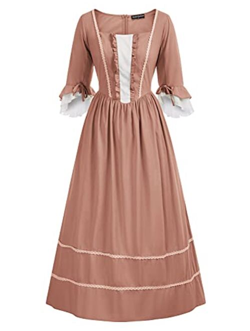 Scarlet Darkness Women Pioneer Colonial Costume Prairie Civil War Dresses