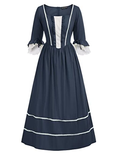 Scarlet Darkness Women Pioneer Colonial Costume Prairie Civil War Dresses