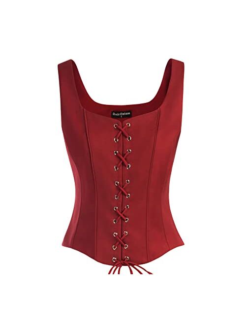 Scarlet Darkness Women Pirate Renaissance Vest Cosplay Costume Peasant Bodice