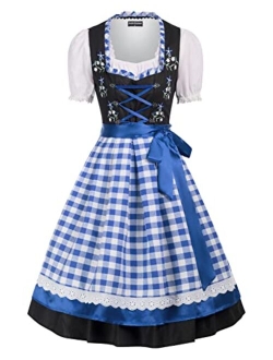 Women German Oktoberfest Costumes 3 Pcs Bavarian Dirndl Dresses