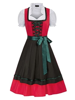 Women German Oktoberfest Costumes 3 Pcs Bavarian Dirndl Dresses