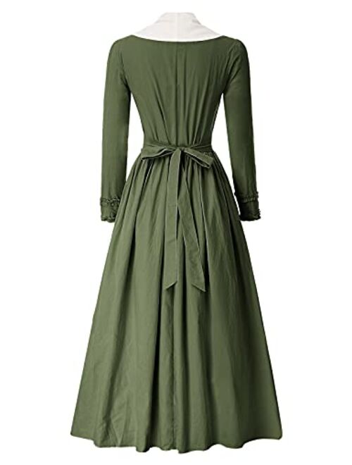 Scarlet Darkness Colonial Dress for Women Modest Prairie Pioneer Costume Outfits