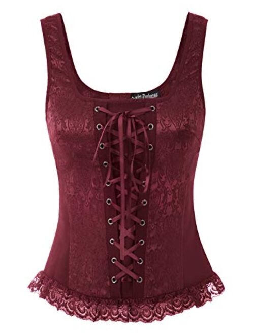 Scarlet Darkness Gothic Vest Tops for Women Y2k Camisole Goth Shirt Renaissance Corset Top