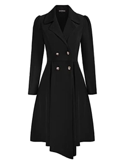 Women Gothic Asymmetrical Coat Long Sleeve Ruffle High-low Coat