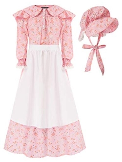 Girls Pioneer Colonial Dress Prairie Costume Dress