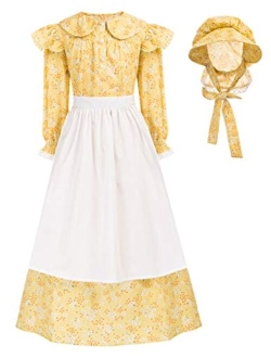 Girls Pioneer Colonial Dress Prairie Costume Dress