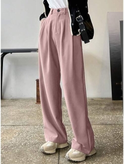 High Waist Plicated Detail Pants