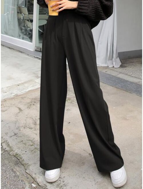 DAZY High Waist Fold Pleated Pants