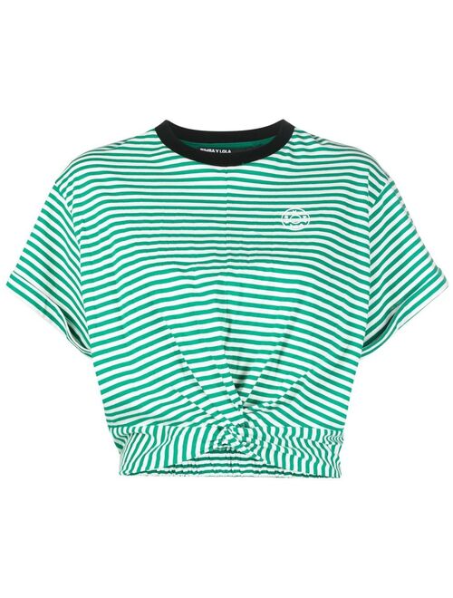 Bimba y Lola striped knot-detail T-shirt