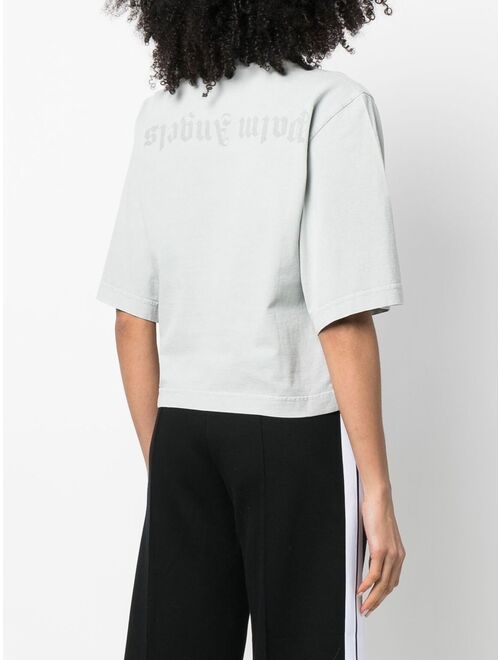 Palm Angels reverse logo-print cropped T-shirt