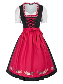 Women's 3 Piece German Dirndl Dress Costumes For Bavarian Oktoberfest Carnival