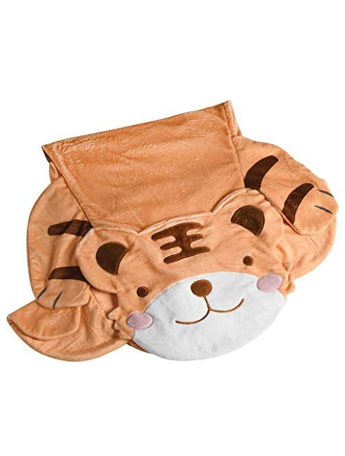 Cozysnugz Cozy Tiger Animal Tail Blanket for Kids Soft and Comfortable Kids Sleeping Bag Sleep Sacks Blankets for Movie Night, Sleepovers, Camping and More - Fits Boys an