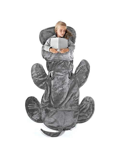 Cozysnugz Cozy Tiger Animal Tail Blanket for Kids Soft and Comfortable Kids Sleeping Bag Sleep Sacks Blankets for Movie Night, Sleepovers, Camping and More - Fits Boys an