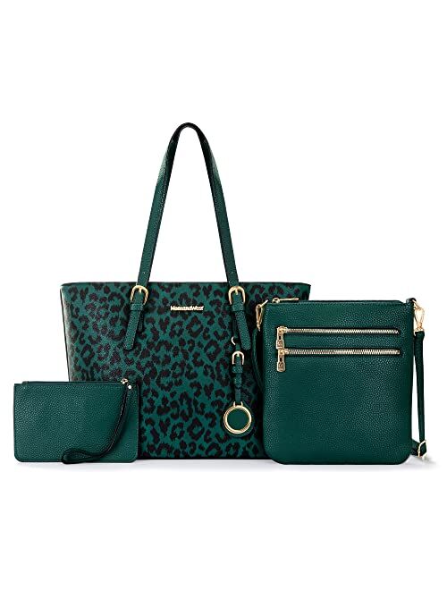 Montana West Fashion 3 pcs Handbag Set Leopard Print Tote Bag Conceal Carry Purse for Women