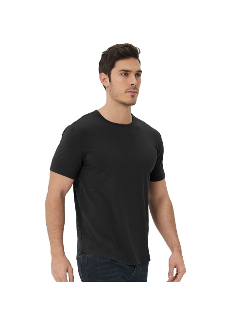 netdraw Men's Ultra Soft Bamboo T-Shirt Curve Hem Lightweight Cooling Long/Short Sleeve Casual Basic Tee Shirt