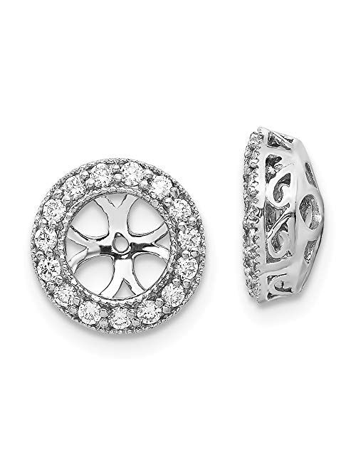 FB Jewels Solid 14K White Gold Aa Diamond Earring Jacket