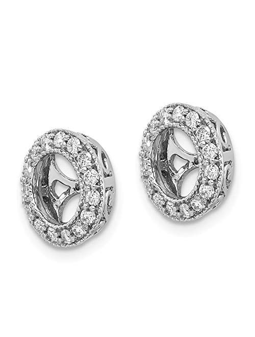 FB Jewels Solid 14K White Gold Aa Diamond Earring Jacket