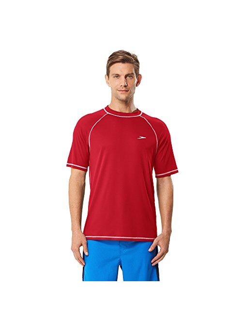 Speedo Men's Uv Swim Shirt Short-Sleeve Loose Fit Easy Tee