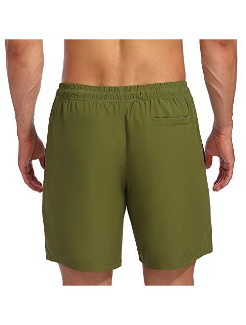 Biwisy Mens Swim Trunks Quick Dry Swim Shorts with Mesh Lining Funny Beach Shorts