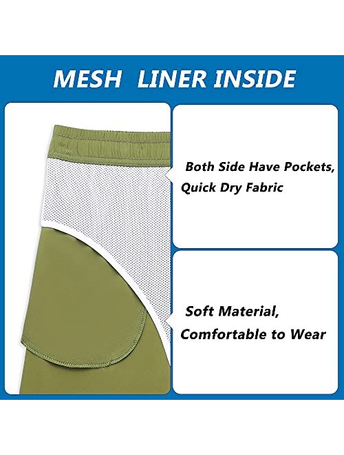 Biwisy Mens Swim Trunks Quick Dry Swim Shorts with Mesh Lining Funny Beach Shorts