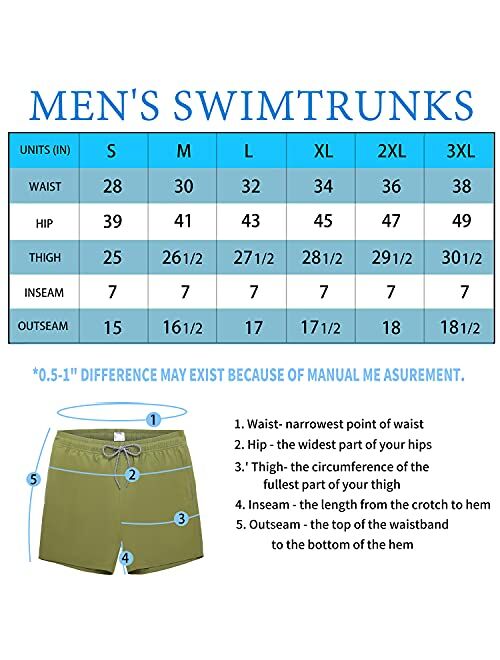 Biwisy Mens Swim Trunks Quick Dry Swim Shorts with Mesh Lining Funny Beach Shorts