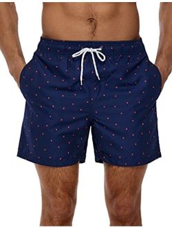 SILKWORLD Mens Swimming Trunks 5 Inch Inseam Swim Shorts Summer Bathing Suit Swimwear Beachwear with Pockets