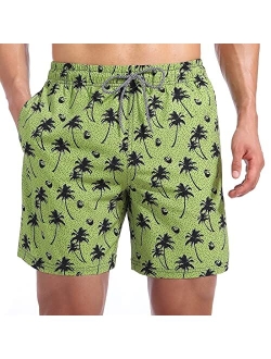 Biwisy Mens Swim Trunks Quick Dry Beach Shorts Mesh Lining Swimwear Bathing Suits with Pockets