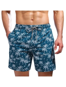 Biwisy Mens Swim Trunks Quick Dry Beach Shorts Mesh Lining Swimwear Bathing Suits with Pockets