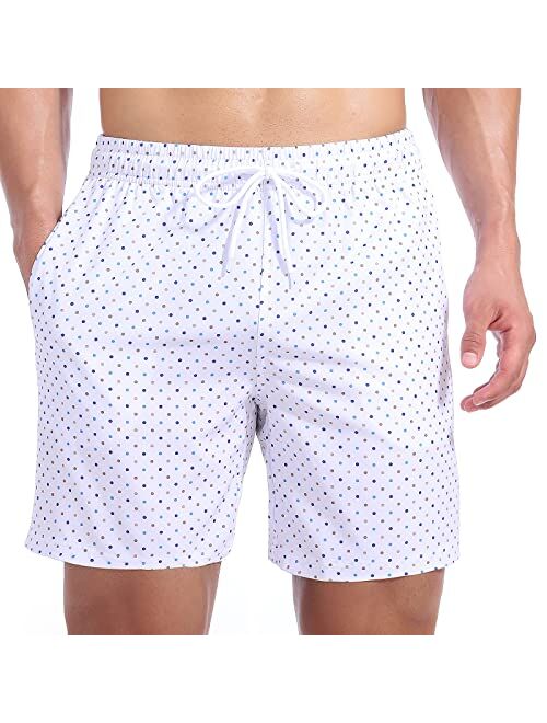 Biwisy Mens Swim Trunks Quick Dry Beach Shorts Mesh Lining Swimwear Bathing Suits with Pockets