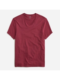 Broken-in short-sleeve V-neck T-shirt