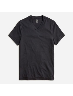 Broken-in short-sleeve V-neck T-shirt