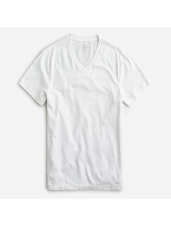 Broken-in short-sleeve V-neck T-shirt