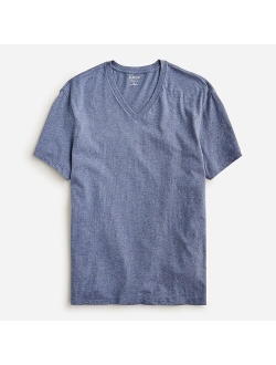 Broken-in short-sleeve V-neck T-shirt