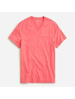 Broken-in short-sleeve V-neck T-shirt