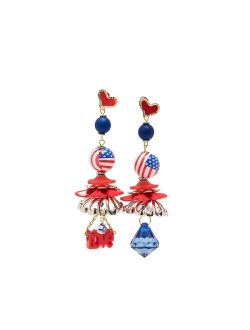 Amir Slama American-flag statement drop earrings