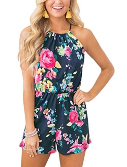 Spadehill Womens Summer Floral Beach Rompers