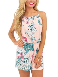 Spadehill Womens Summer Floral Beach Rompers