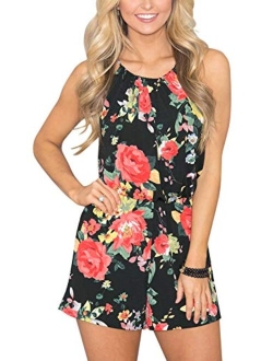 Spadehill Womens Summer Floral Beach Rompers