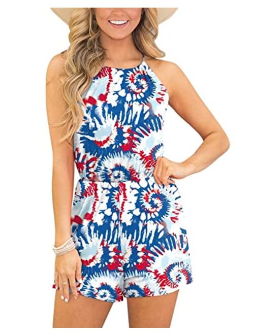 Spadehill Womens Summer Floral Beach Rompers