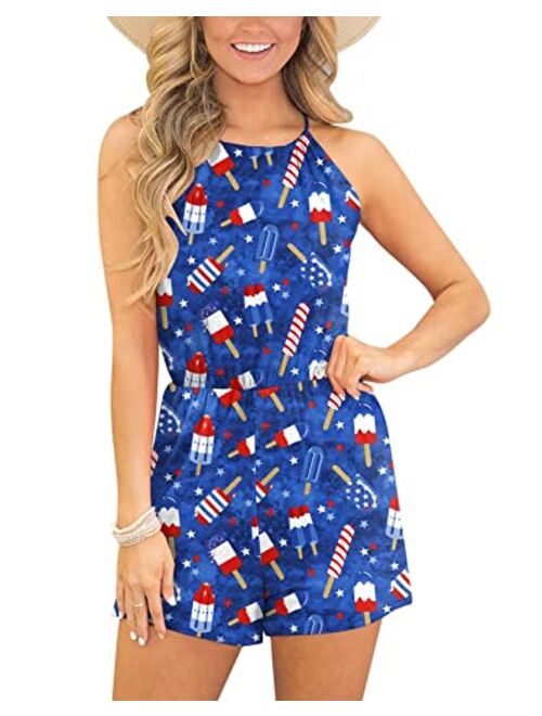 Spadehill Womens Summer Floral Beach Rompers