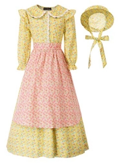 Girls Pioneer Colonial Dress Prairie Costume Dress