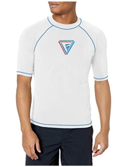 Men's Fiji UPF 50  Short Sleeve Sun Protective Rashguard Swim Shirt