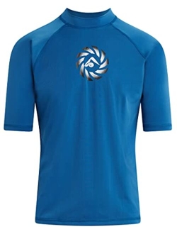 Men's Fiji UPF 50  Short Sleeve Sun Protective Rashguard Swim Shirt