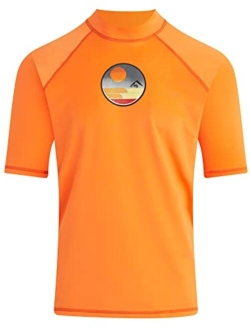 Men's Fiji UPF 50  Short Sleeve Sun Protective Rashguard Swim Shirt