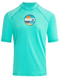 Men's Fiji UPF 50  Short Sleeve Sun Protective Rashguard Swim Shirt