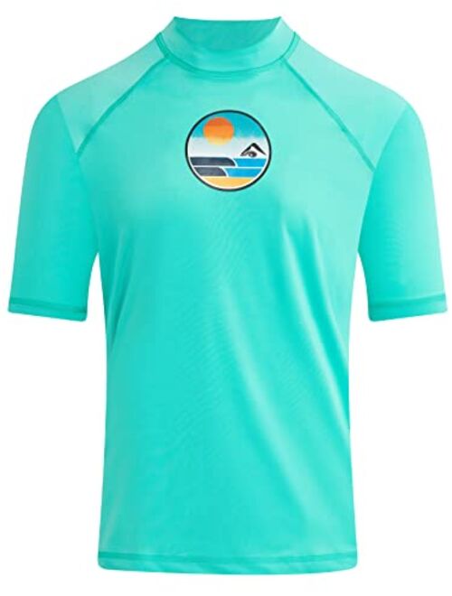 Kanu Surf Men's Fiji UPF 50+ Short Sleeve Sun Protective Rashguard Swim Shirt